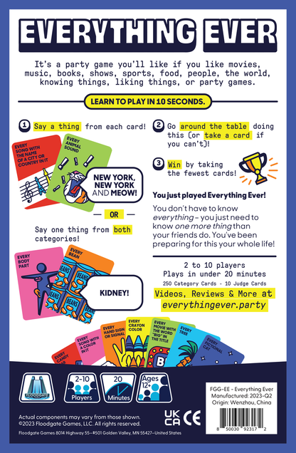 Floodgate Games Everything Ever Card Game - Good Games