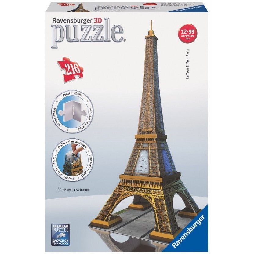 Ravensburger - 3D Eiffel Tower - 216 Piece Jigsaw - Good Games