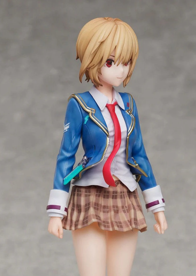 Rear view of Ruka showing flowing silver hair and coat details