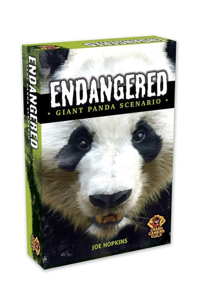 Game box for "Endangered: Giant Panda Scenario," featuring a fierce-looking panda face with bared teeth.