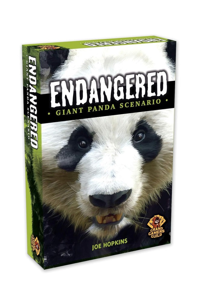 Game box for "Endangered: Giant Panda Scenario," featuring a fierce-looking panda face with bared teeth.