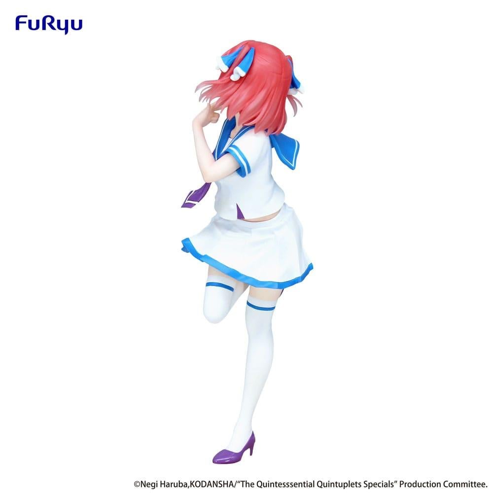 Back view of Nakano Nino figure featuring flowing hair and outfit