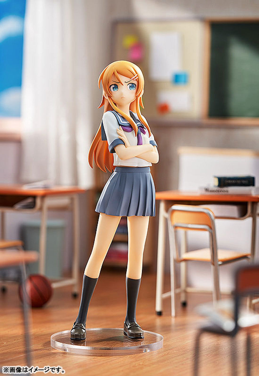 Rear view showing her long blonde hair and the back of her uniform