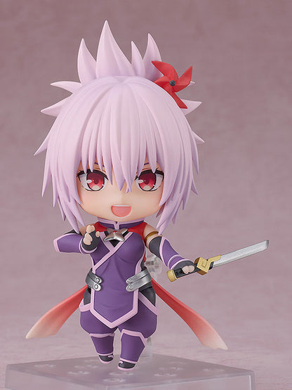 Close-up of Matsuri holding a sword with a determined expression and wind-swept hair