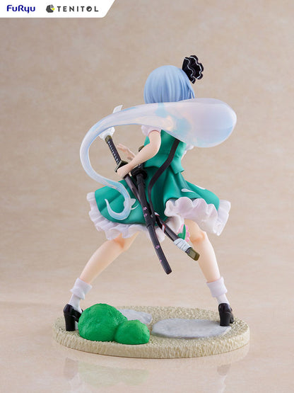 Youmu Konpaku figure in dynamic pose with translucent effect and sword raised