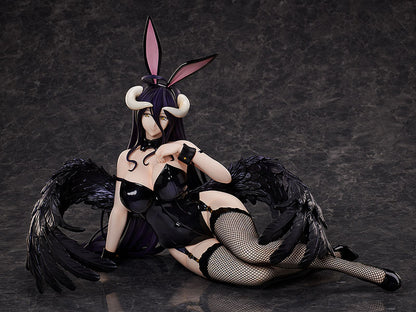 Rear view of Albedo Black Bunny Version highlighting her long hair, wings, and sculpted outfit