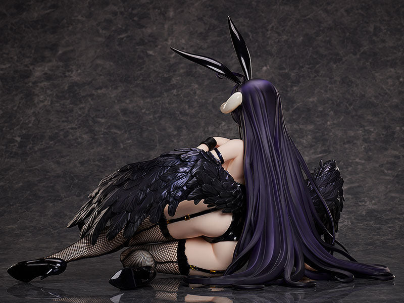 Side view of Albedo Black Bunny Version showing detailed facial features and flowing black hair