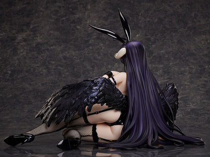 Side view of Albedo Black Bunny Version showing detailed facial features and flowing black hair