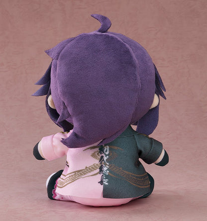 Rear view of Kson plushie displaying flowing hair and embroidered costume details