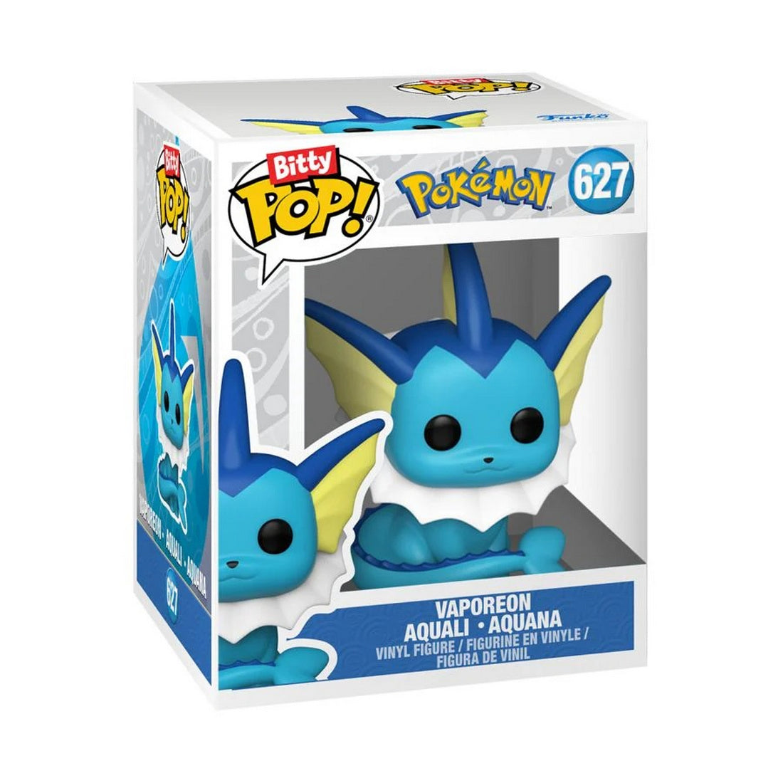 Pokemon Vaporeon Funko Bitty Pop! vinyl figure displayed in its retail box