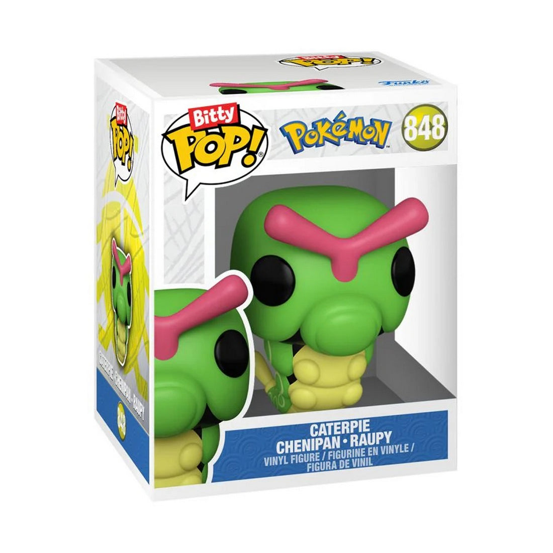 Caterpie Pokemon Funko Bitty Pop! vinyl figure in collectible window box packaging