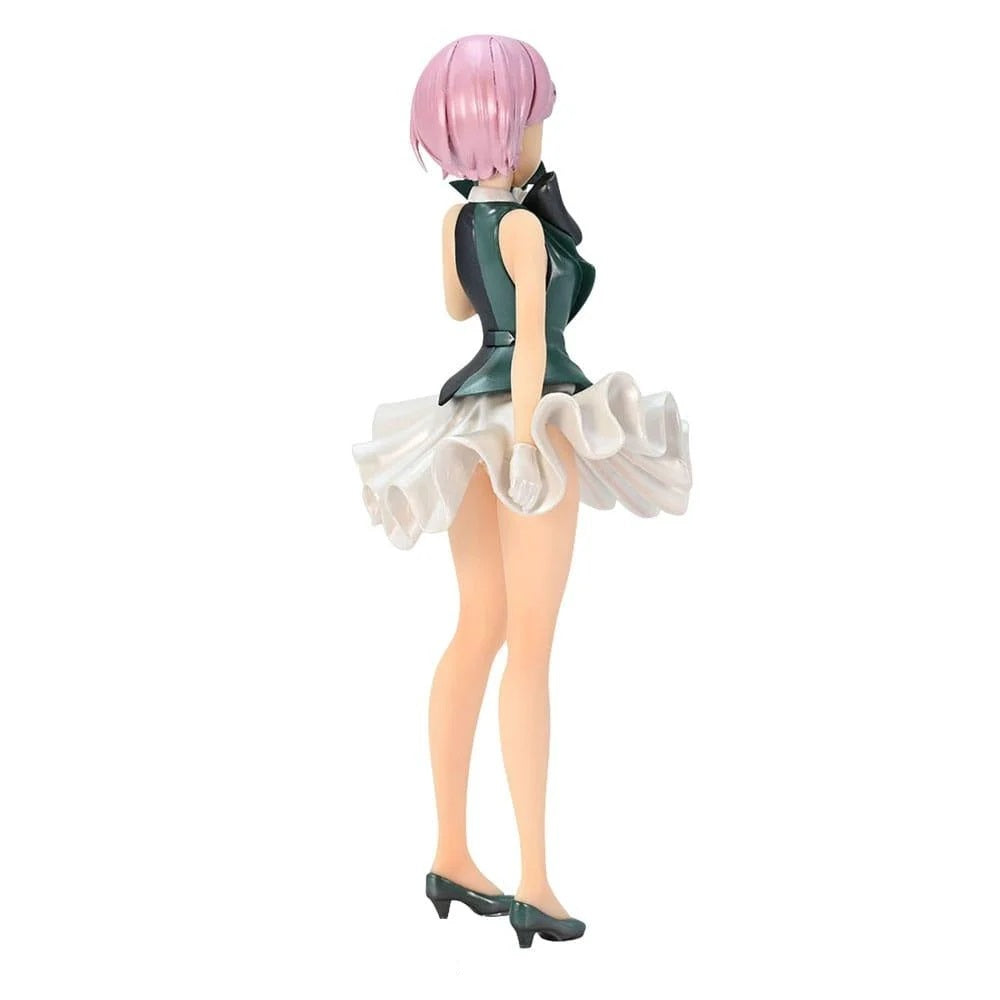ReZero Starting Life in Another World SSS figure of Ram in a circus-inspired pearl dress showcasing her pink hair and green and white outfit
