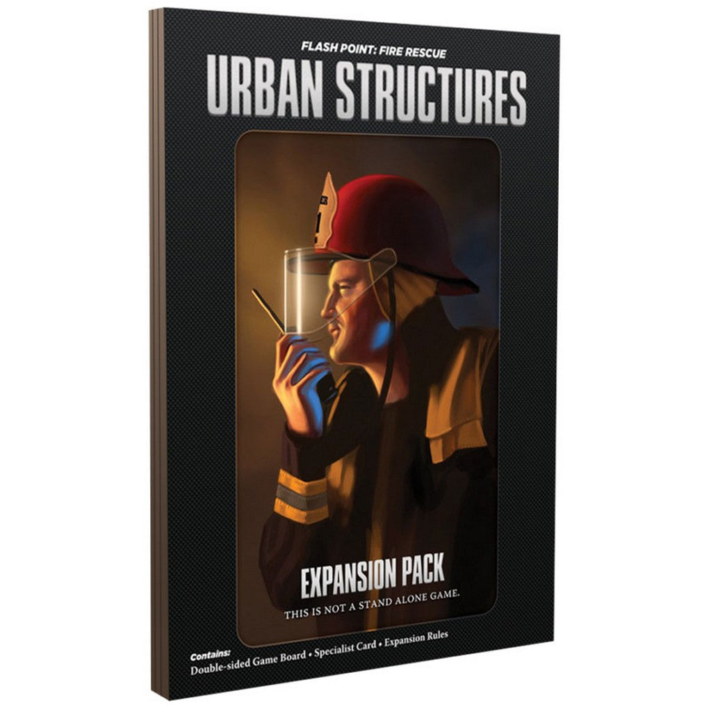 Flash Point: Fire Rescue Urban Structures expansion box, firefighter using radio