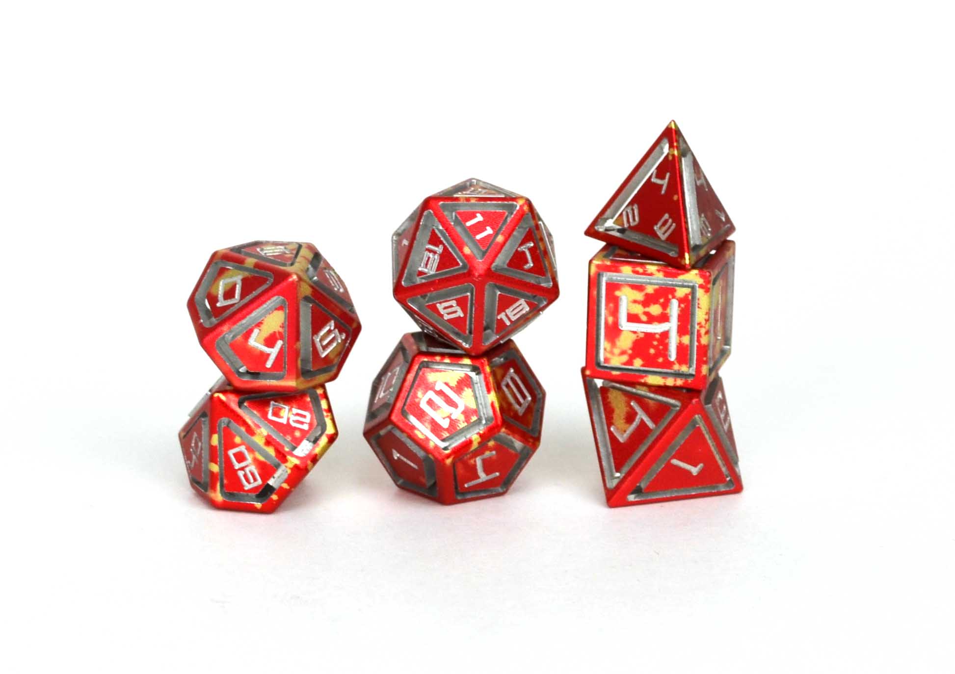 Level Up Dice - Red Caged Aluminium HP - Good Games