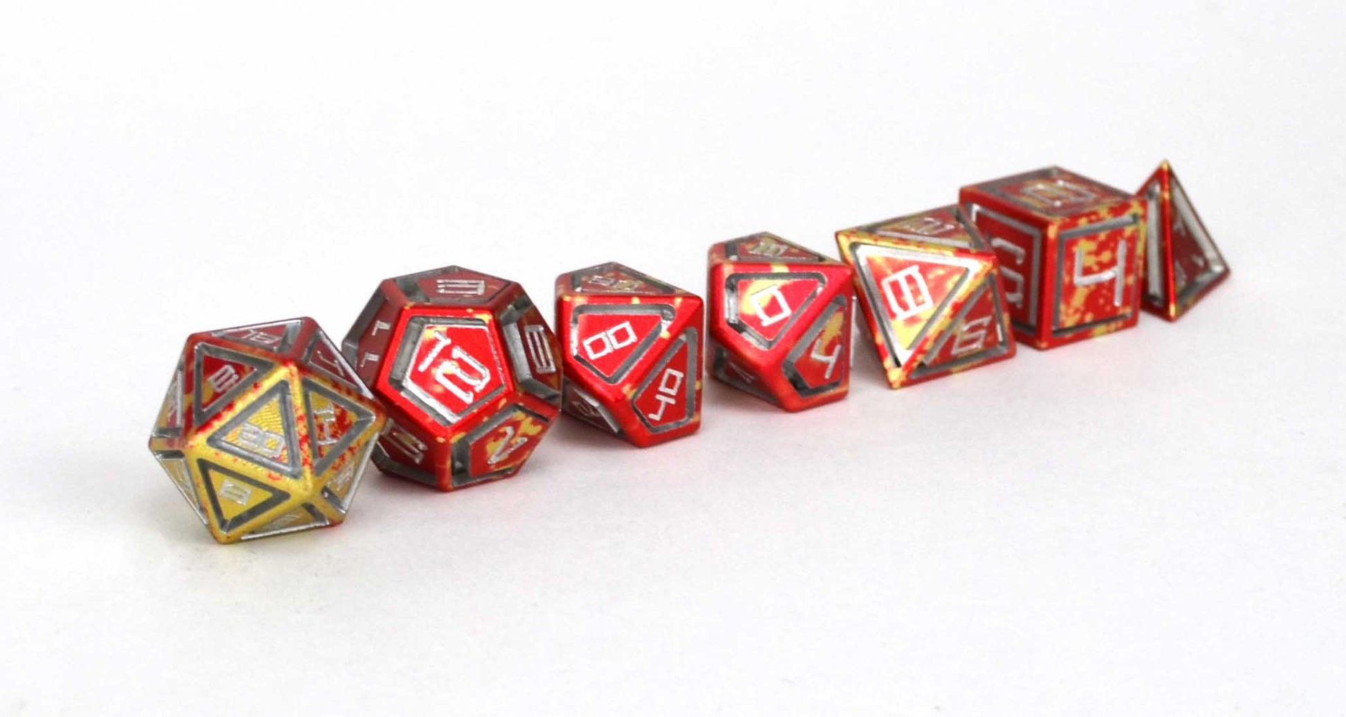 Level Up Dice - Flashed Caged Aluminium - Good Games