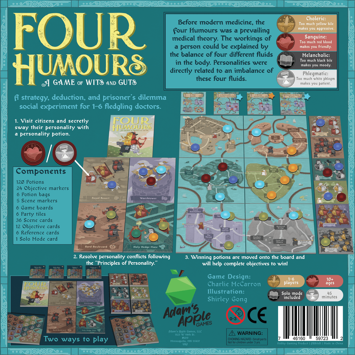 Four Humours packaging back view