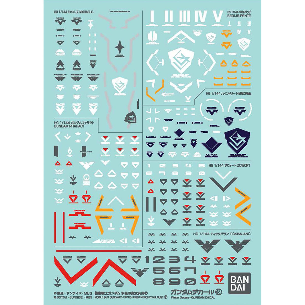 Gundam Decal 134 Mobile Suit Gundam The Witch From Mercury Multiuse 2 - Good Games