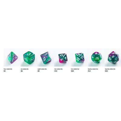 Gamegenic Galaxy Series - Aurora - RPG Dice Set (7 Dice Set)