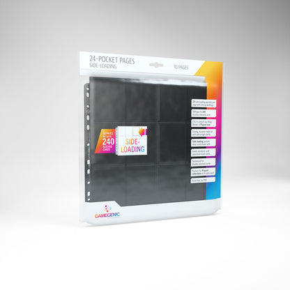 Gamegenic - 24-Pocket Side-Loading Pages 10-Piece Set - Black - Good Games