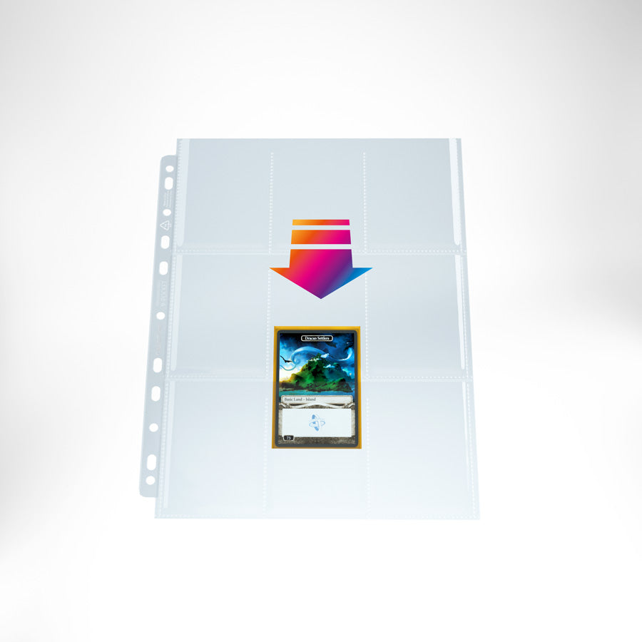 Gamegenic Ultrasonic 9 Pocket Pages Toploading clear with arrow icon