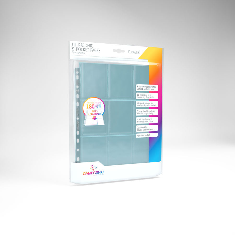 Gamegenic Ultrasonic 9 Pocket Pages Toploading clear angled front