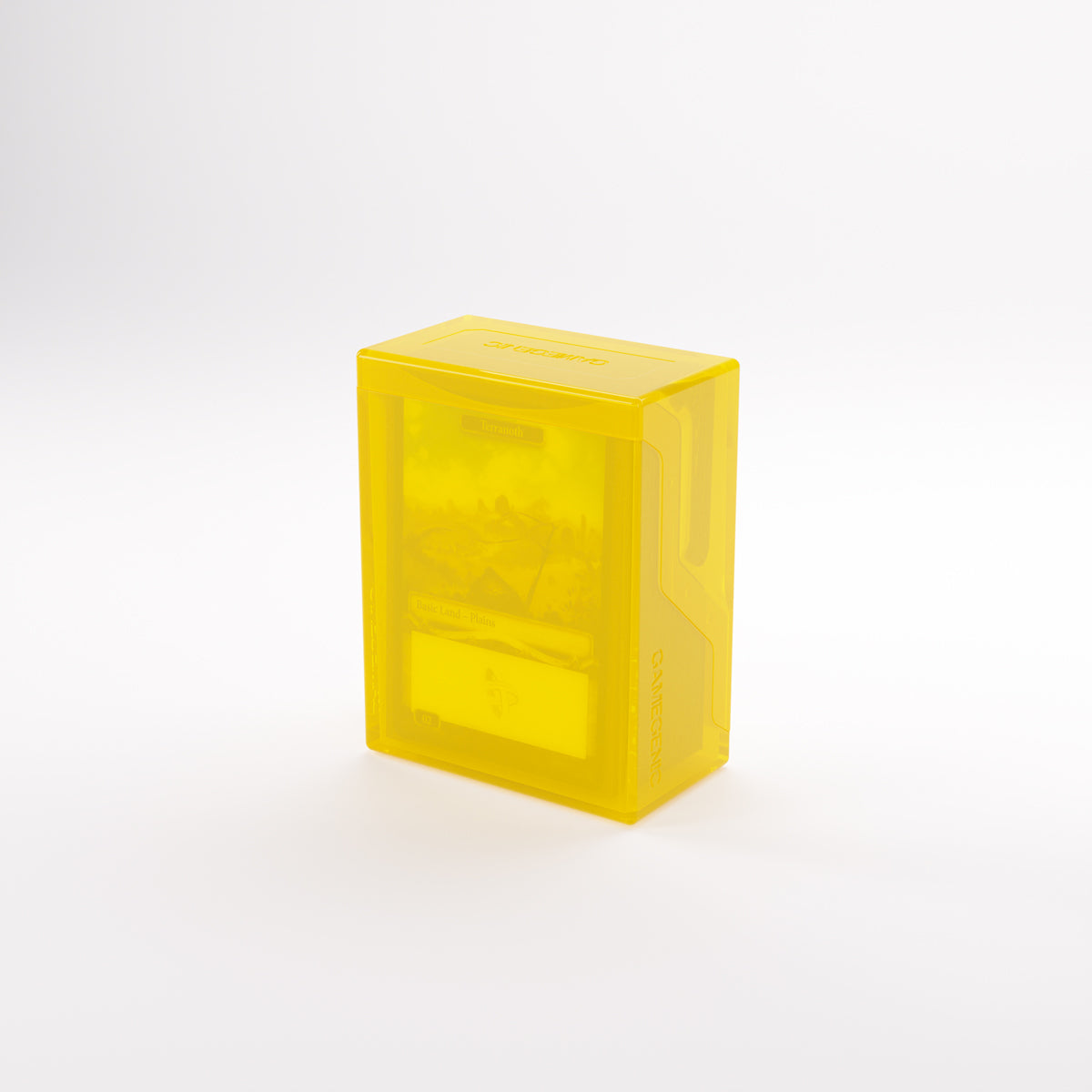 Top-down view showing yellow deck box surface
