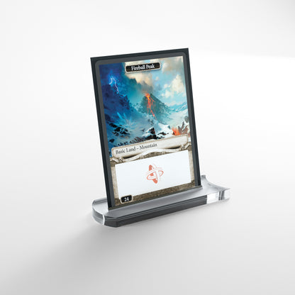 Individual clear acrylic card stand angled