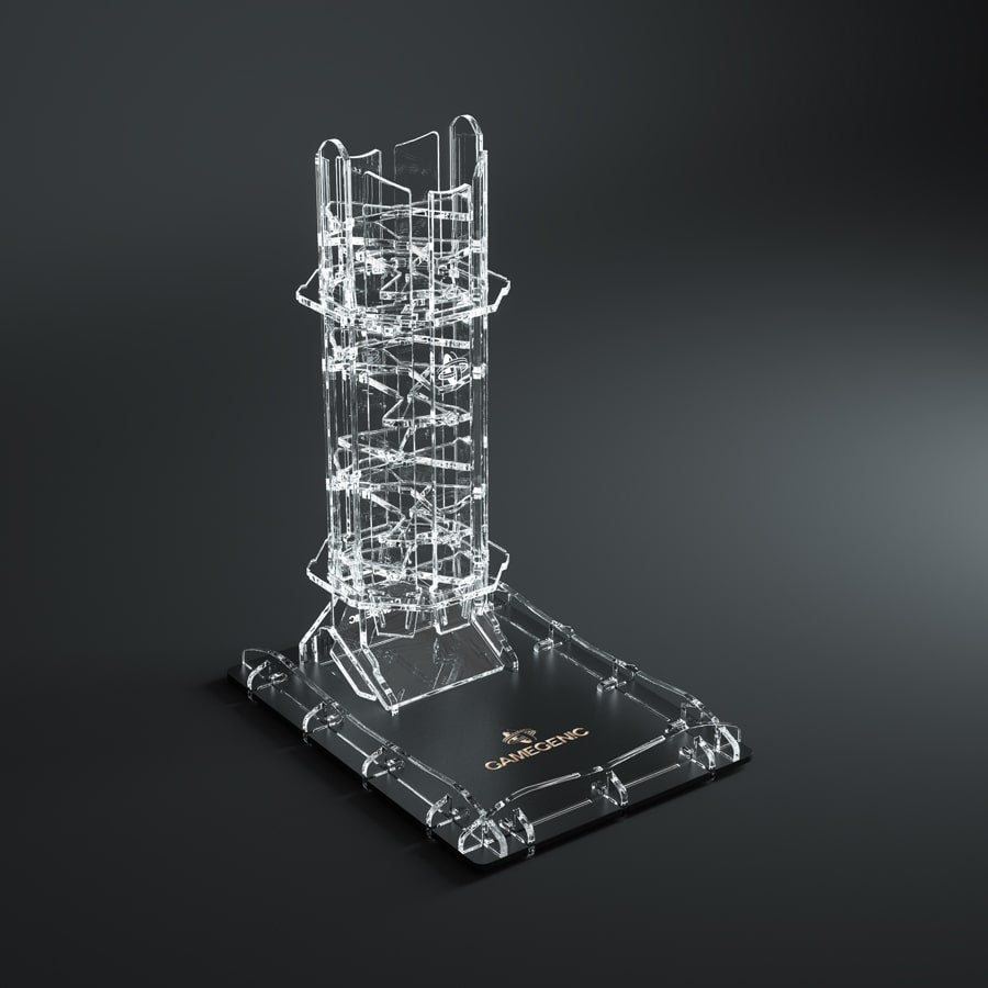Clear Crystal Twister Dice Tower with spiral interior