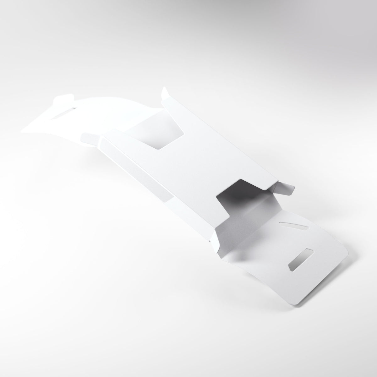 A white Gamegenic Cube Pocket 15 Card Holder partially unfolded on a white background, showcasing its design and cutouts