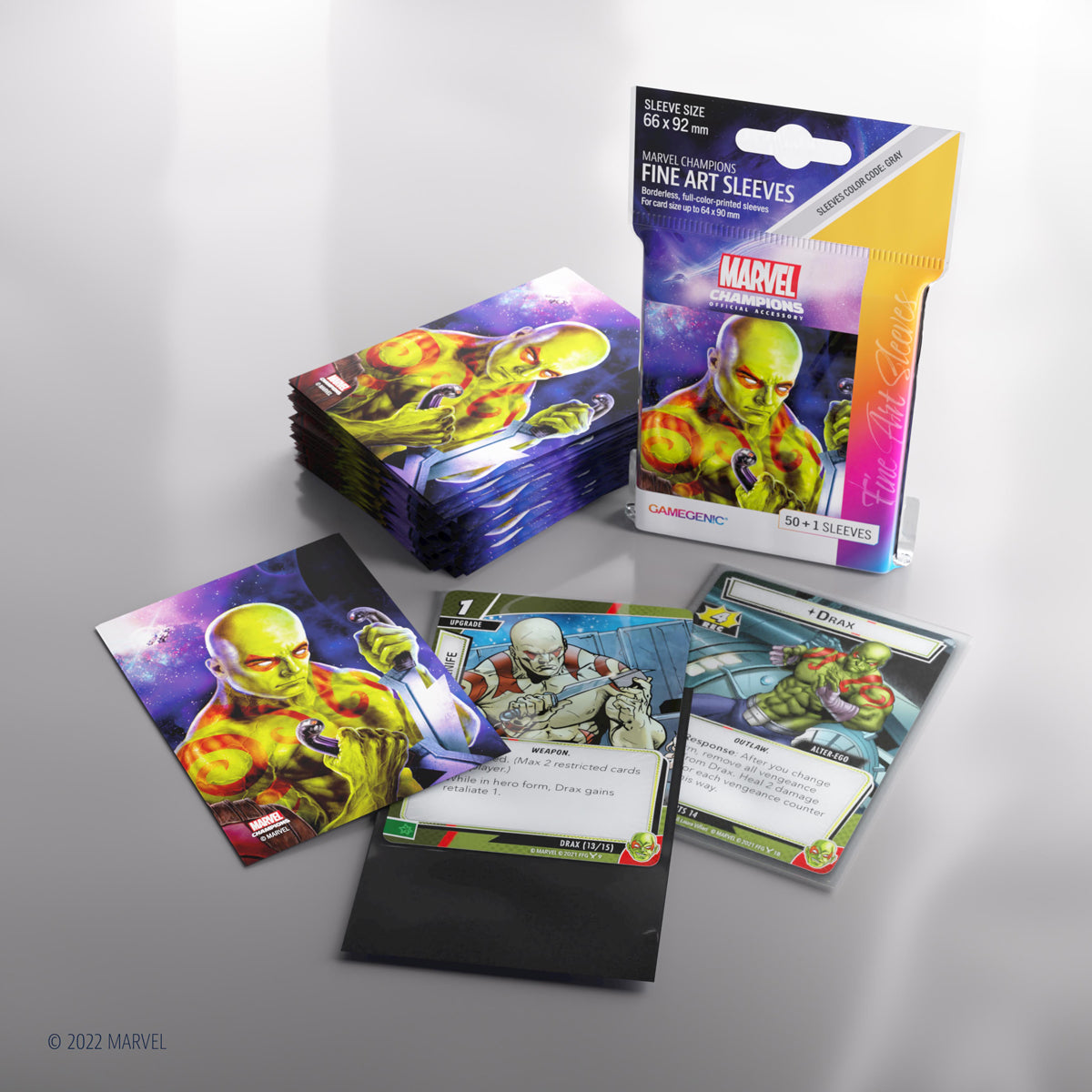 Drax sleeve in card mockup view