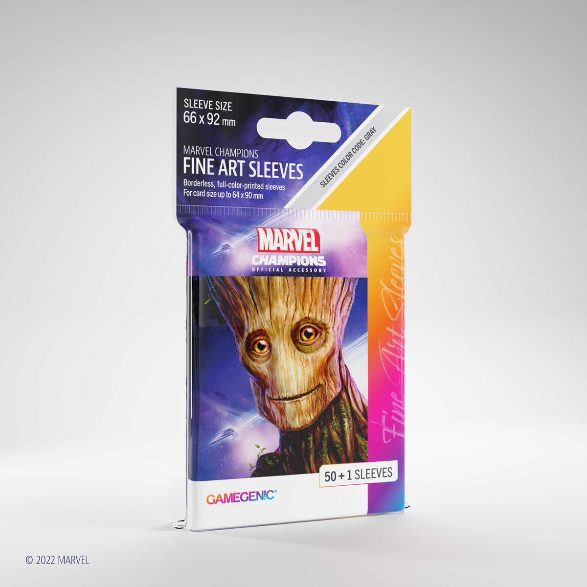 Marvel Champions Groot sleeves in retail packaging