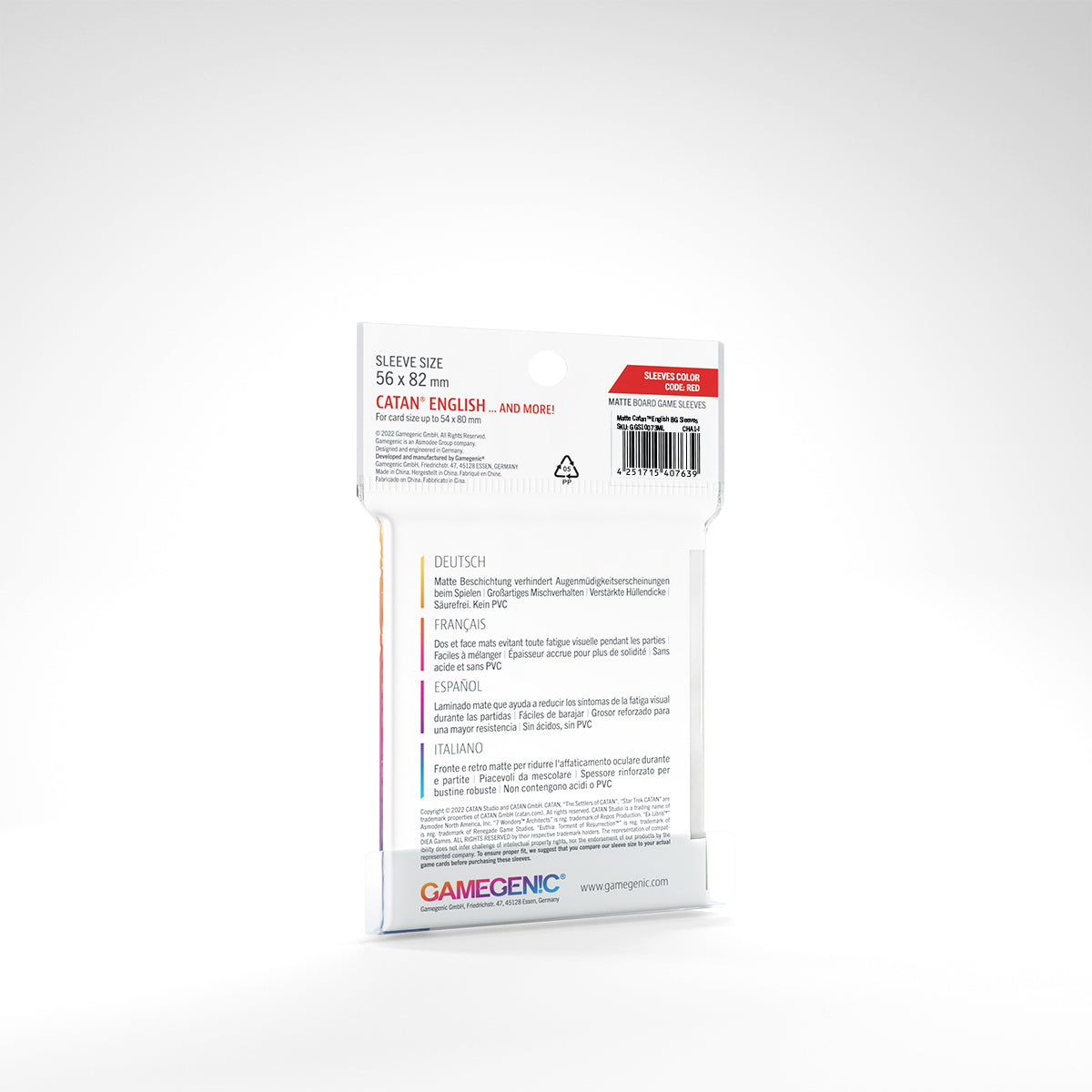 Gamegenic Matte Board Game Sleeves - Size Code GRAY - Standard Size - Good Games