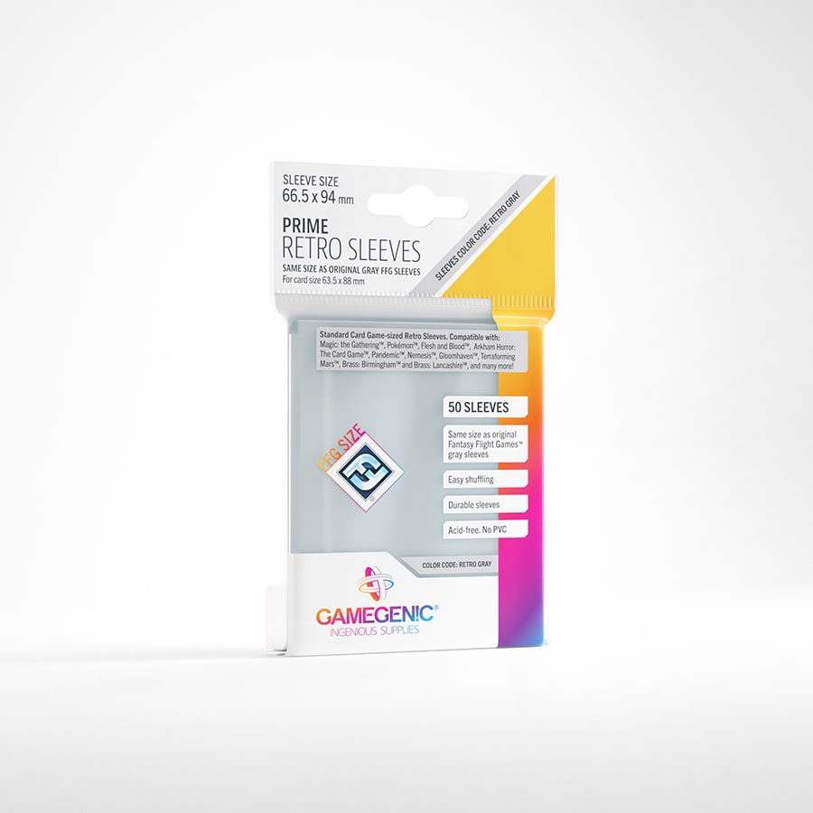 Retro Grey Prime Retro Sleeves front packaging view