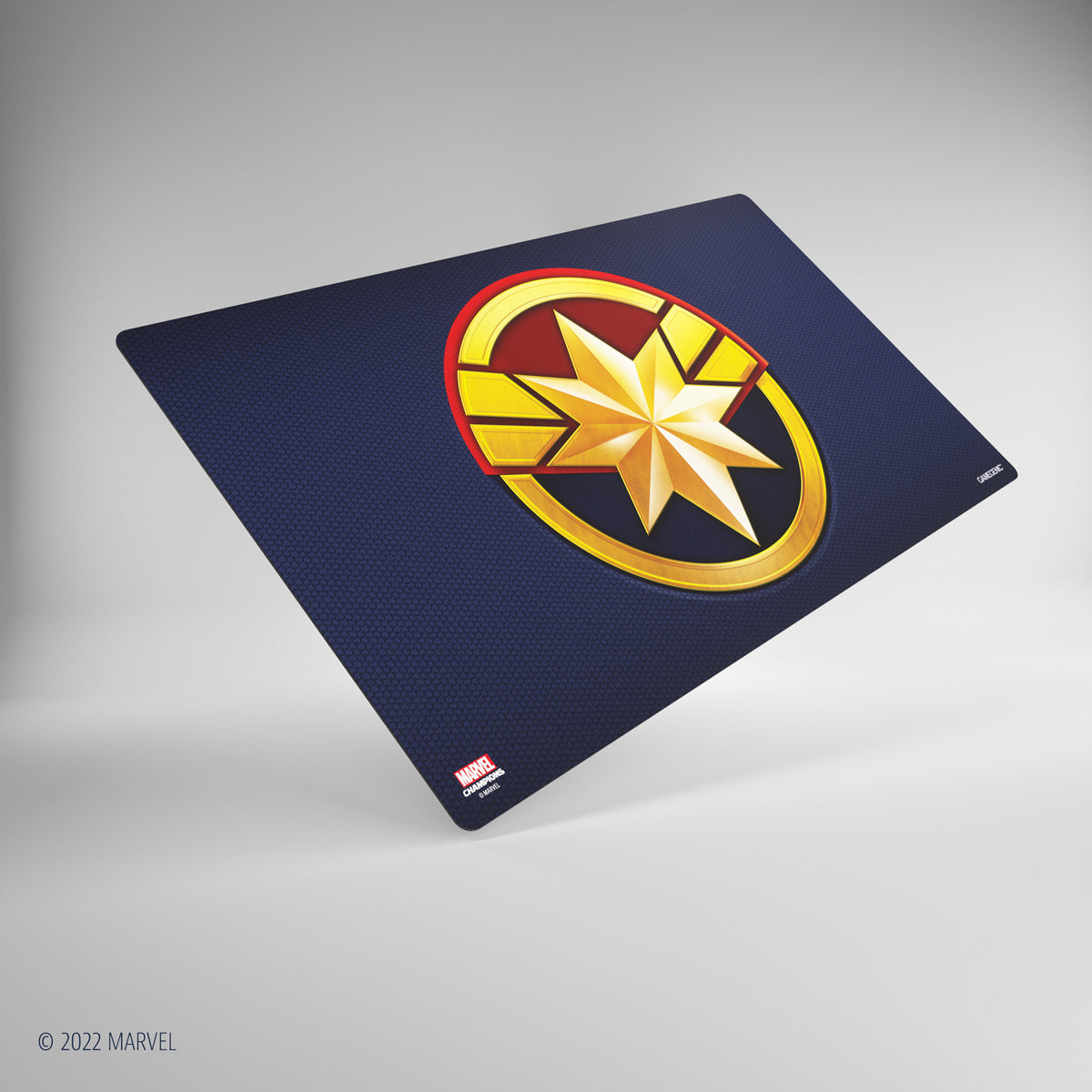 Marvel Champions Captain Marvel game mat flat top view