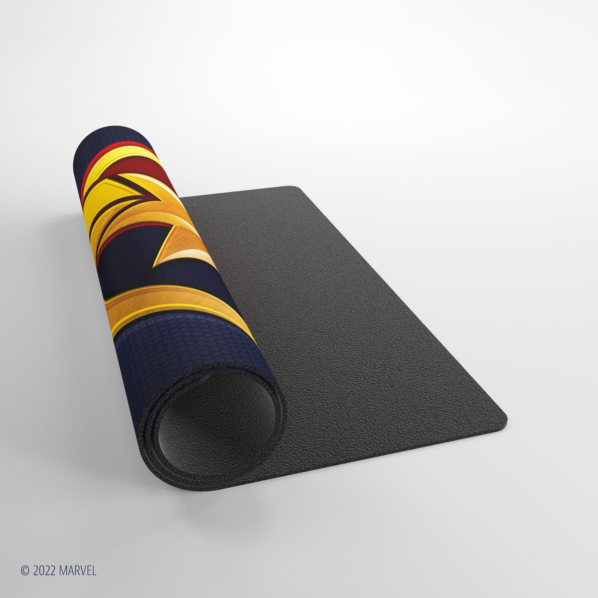 Marvel Champions Captain Marvel game mat corner close-up