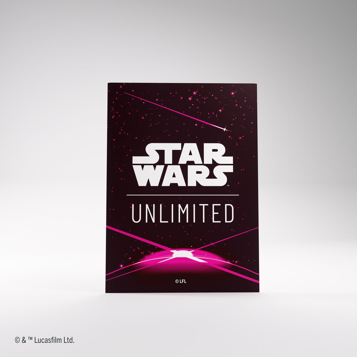 Star Wars Unlimited art sleeves with vibrant magenta card back