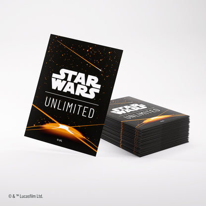 Star Wars Unlimited art sleeves with vibrant orange card back
