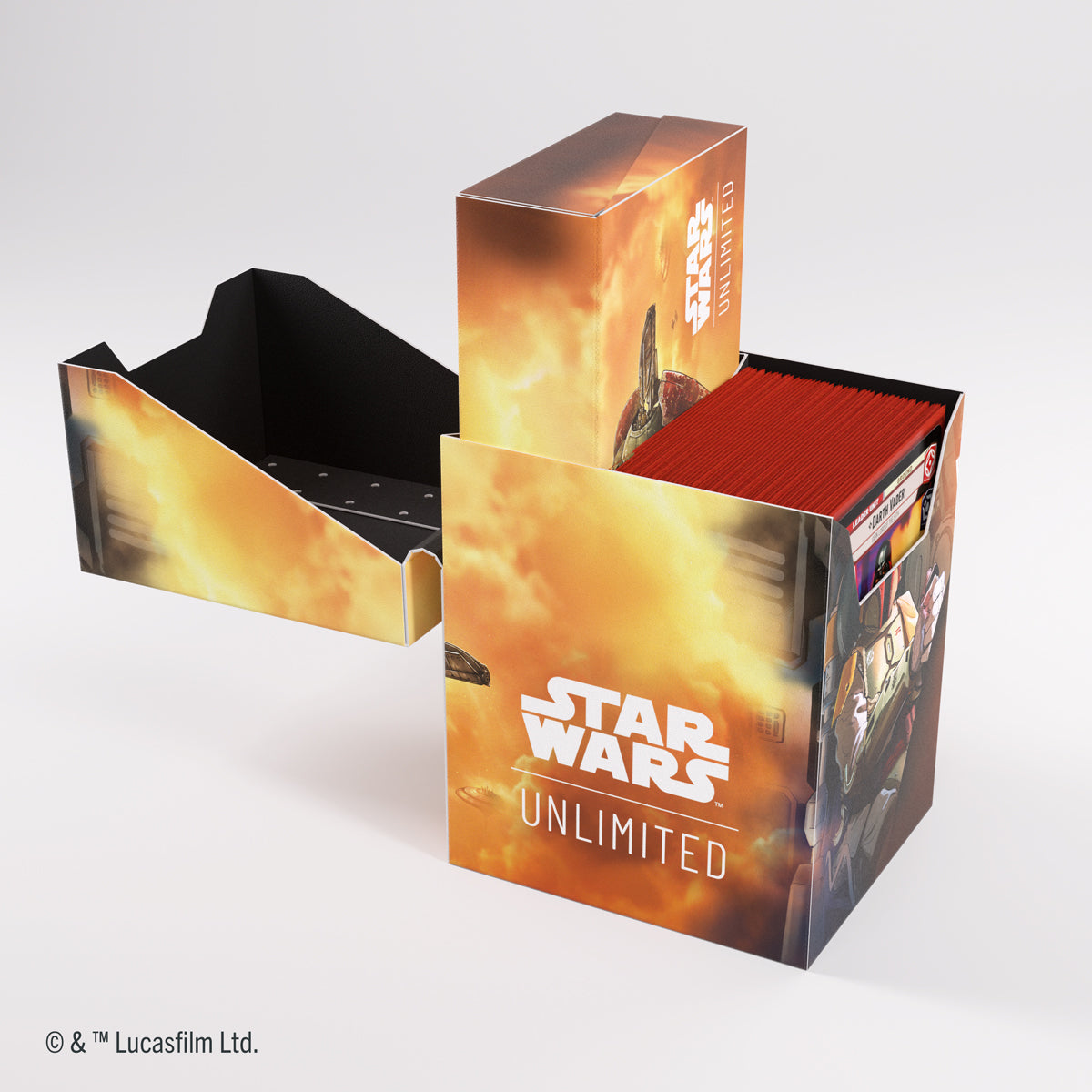 Boba Fett Soft Crate with lid partially closed showing front panel