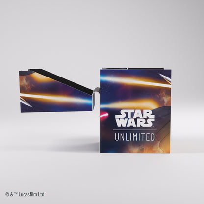 Crate with cards inside, highlighting the Stormtrooper-themed interior