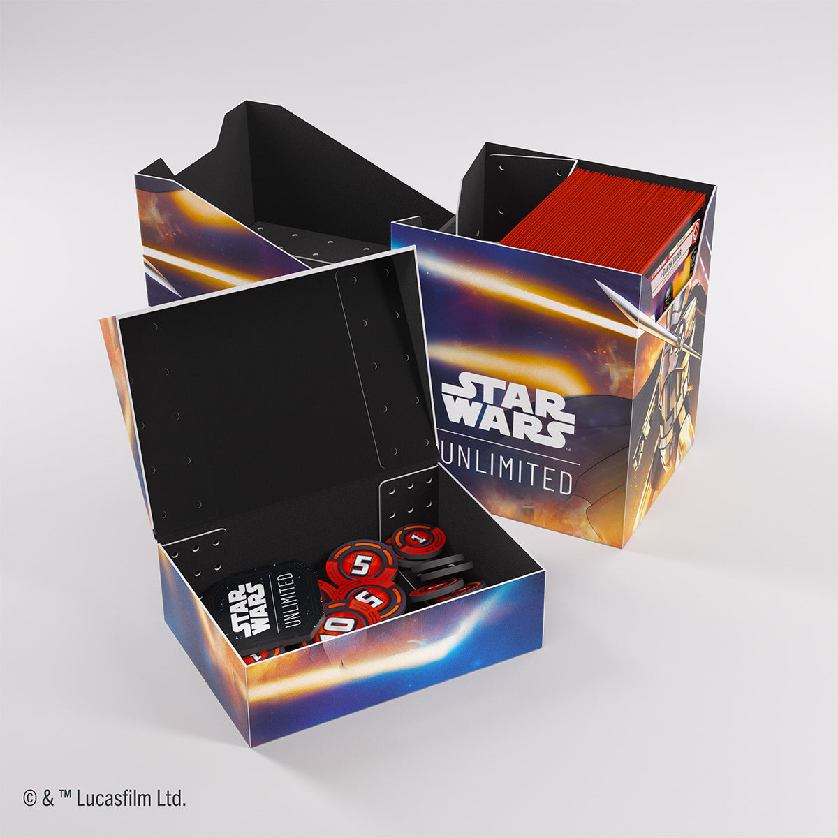 Captain Phasma Soft Crate in play setting with Star Wars cards
