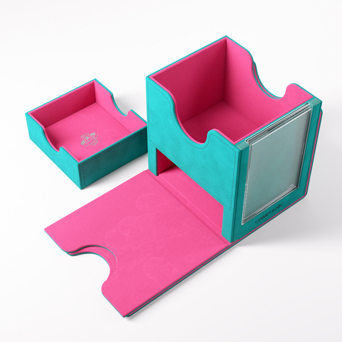 Gamegenic - Sidekick PRO 100+ XL Convertible Deck Box - Teal/Pink - Good Games