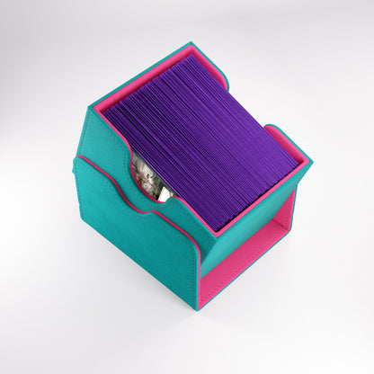 Gamegenic - Sidekick 100+ XL Convertible Deck Box - Teal/Pink - Good Games