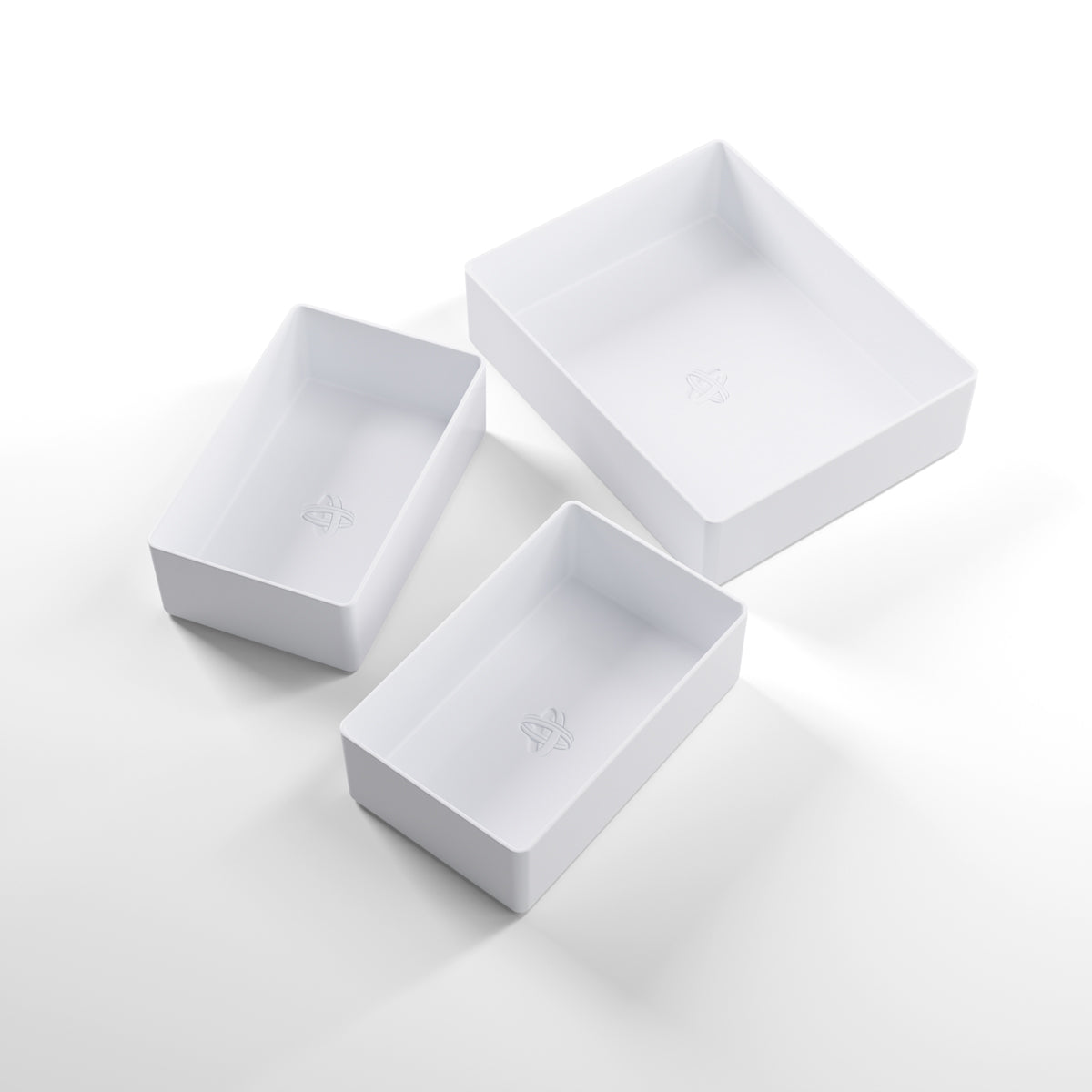 White Token Silo Add-On front angled view of all three pieces