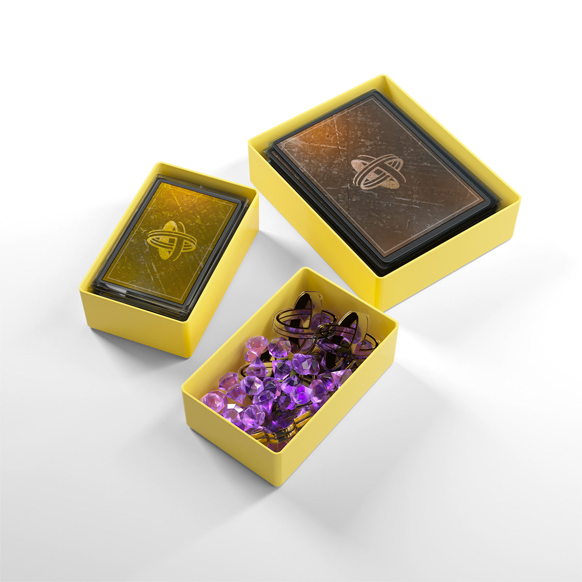 Yellow Token Silo Add-On close-up with cards inside