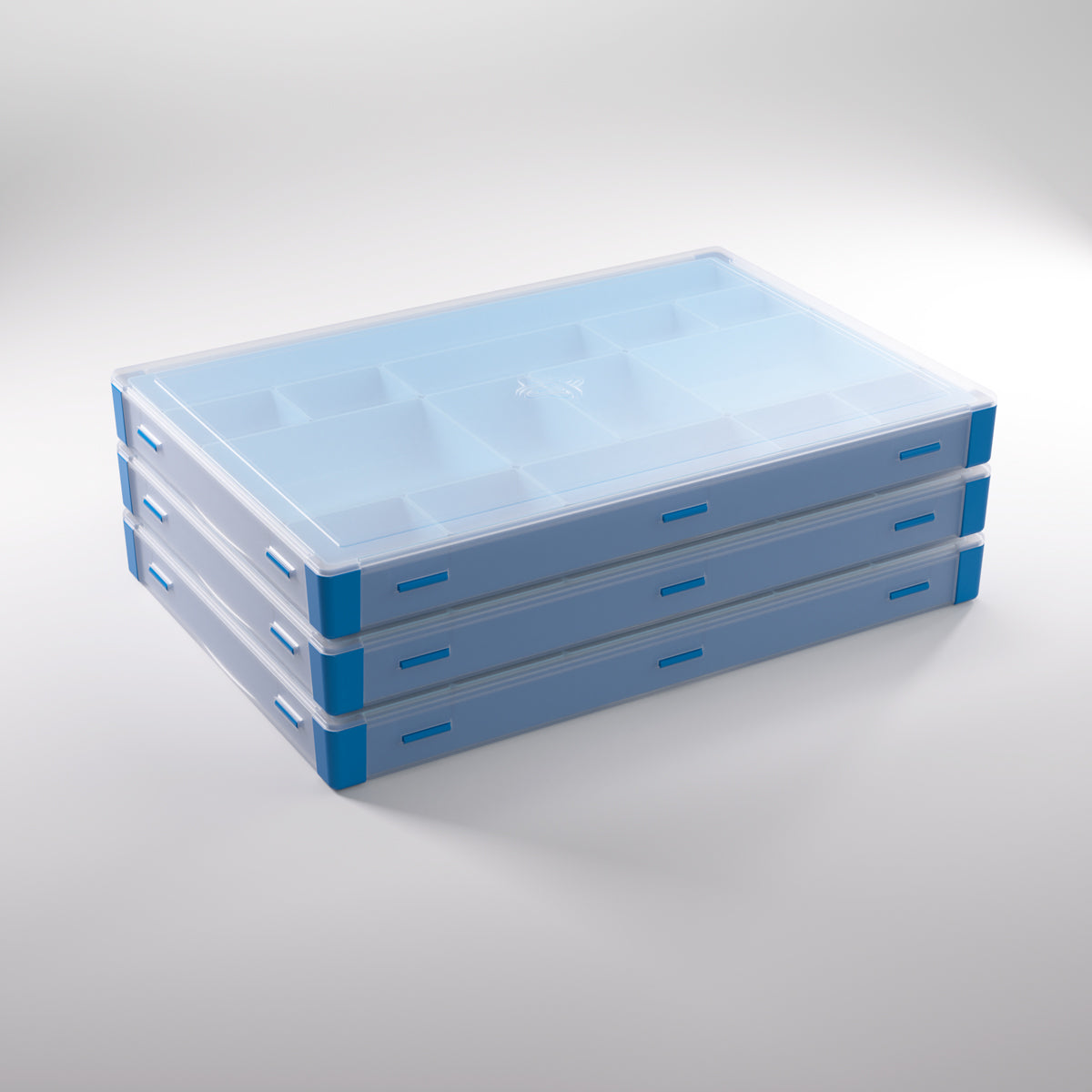 Side profile of blue Silo XL with partially open lid