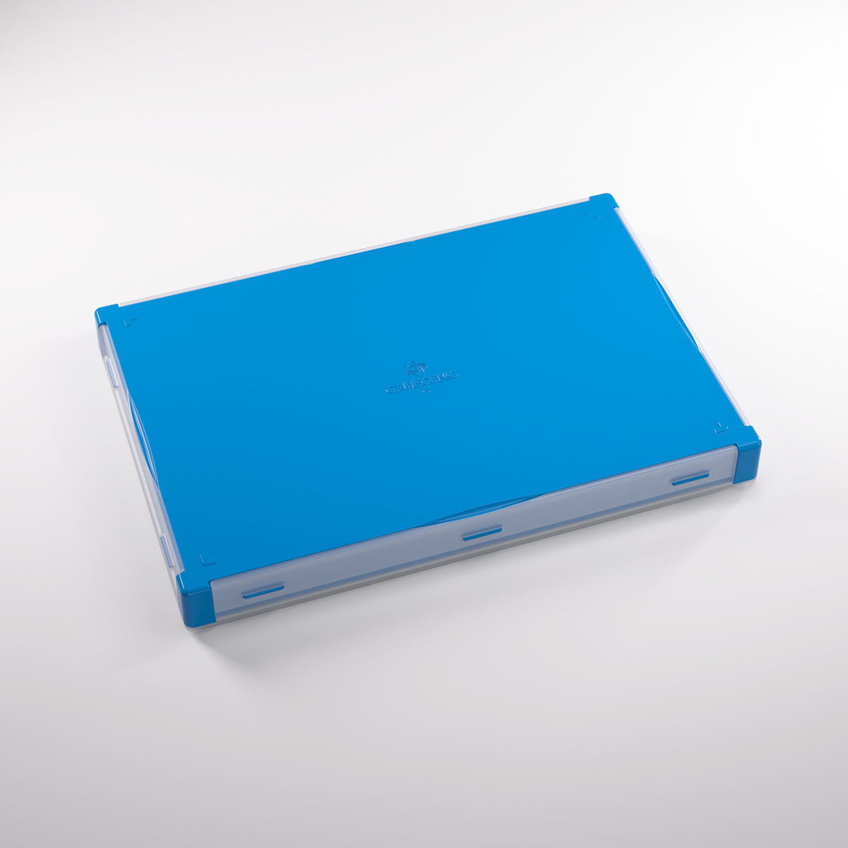 Blue Gamegenic Silo XL Token box closed, angled view