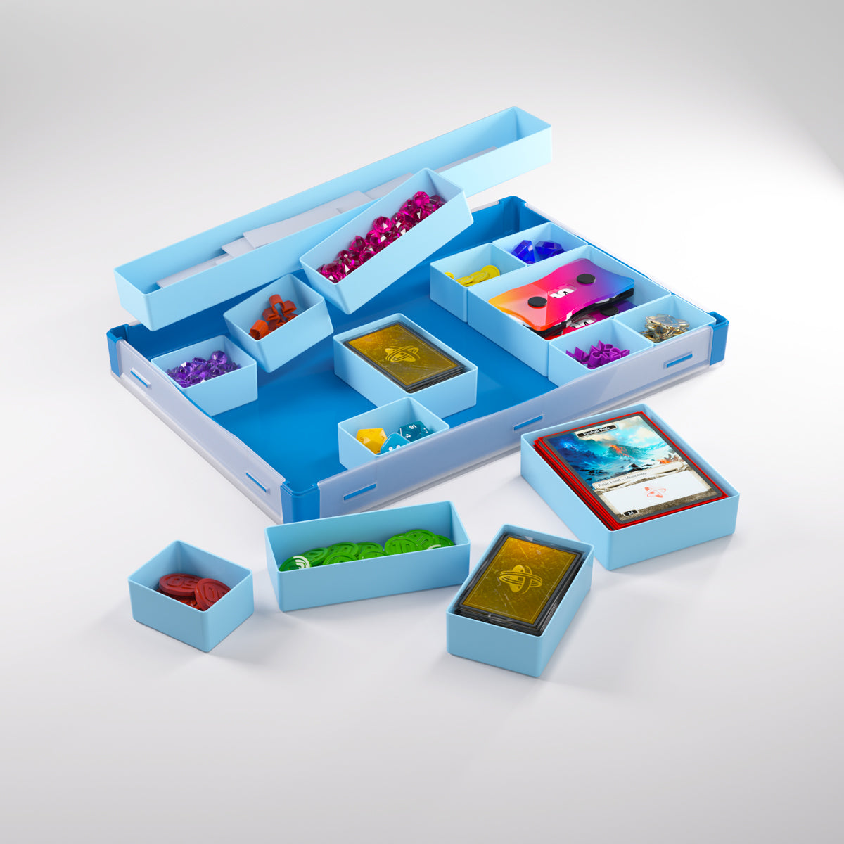 Angled open view of blue Silo XL highlighting inner compartments