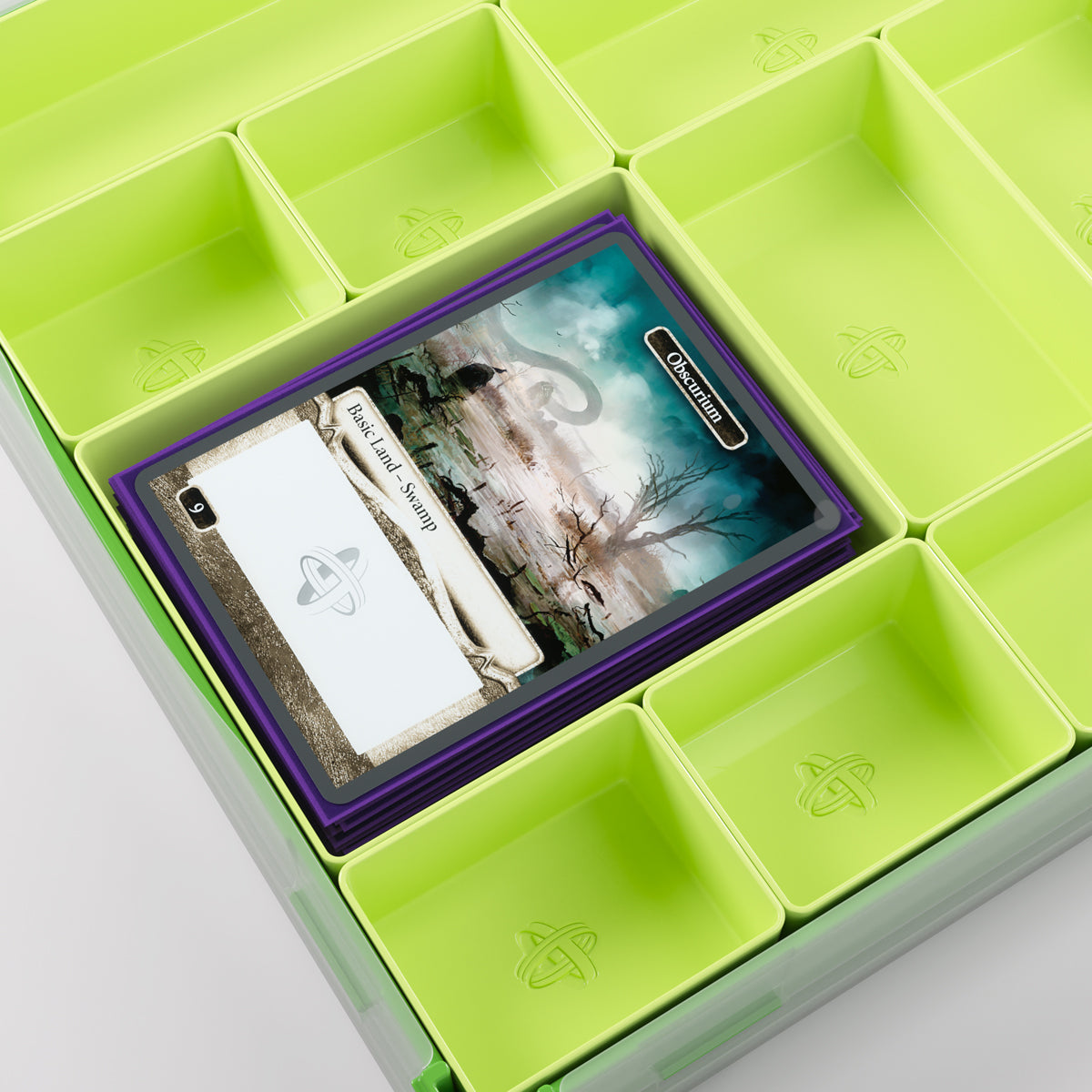Diagonal product showcase of Green/Lime Silo XL Convertible Token Box