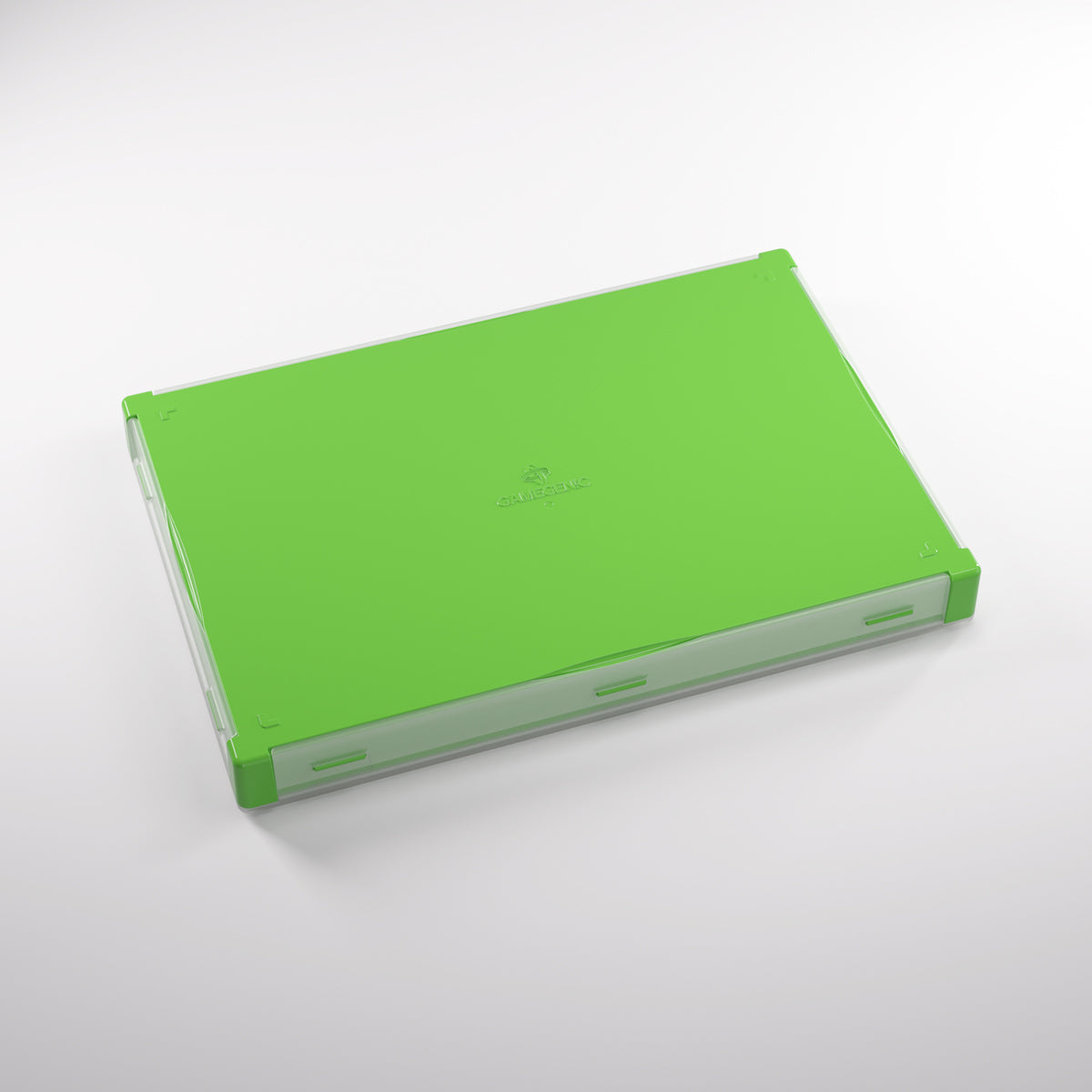 Front angled view of Gamegenic Silo XL Convertible Token Box in Green/Lime