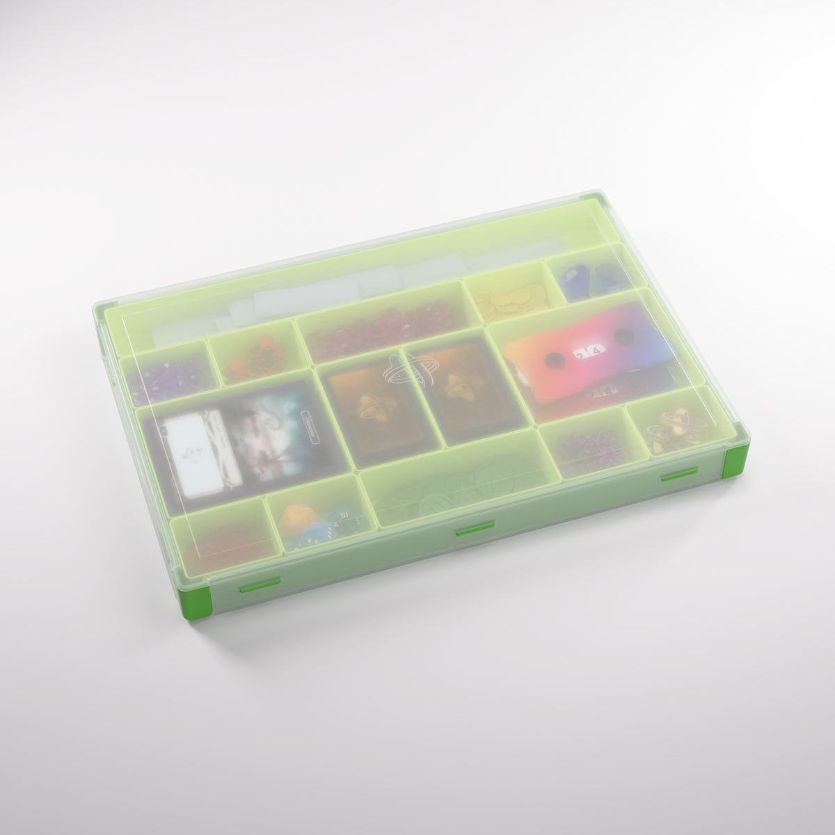 Open Silo XL Token Box in Green/Lime with visible interior compartments